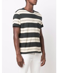 schwarzes horizontal gestreiftes T-Shirt mit einem Rundhalsausschnitt von Levi's Made & Crafted