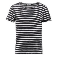 schwarzes horizontal gestreiftes T-Shirt mit einem Rundhalsausschnitt von LTB