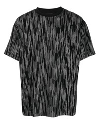 schwarzes horizontal gestreiftes T-Shirt mit einem Rundhalsausschnitt von Missoni