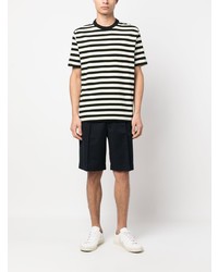 schwarzes horizontal gestreiftes T-Shirt mit einem Rundhalsausschnitt von PS Paul Smith