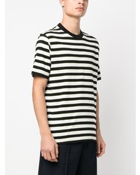 schwarzes horizontal gestreiftes T-Shirt mit einem Rundhalsausschnitt von PS Paul Smith