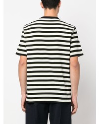 schwarzes horizontal gestreiftes T-Shirt mit einem Rundhalsausschnitt von PS Paul Smith