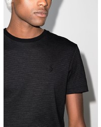 schwarzes horizontal gestreiftes T-Shirt mit einem Rundhalsausschnitt von Polo Ralph Lauren