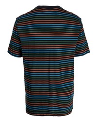 schwarzes horizontal gestreiftes T-Shirt mit einem Rundhalsausschnitt von PS Paul Smith