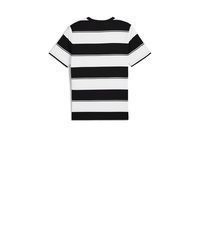schwarzes horizontal gestreiftes T-Shirt mit einem Rundhalsausschnitt von Puma