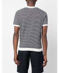 schwarzes horizontal gestreiftes T-Shirt mit einem Rundhalsausschnitt von FURSAC