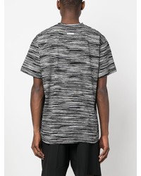 schwarzes horizontal gestreiftes T-Shirt mit einem Rundhalsausschnitt von Missoni