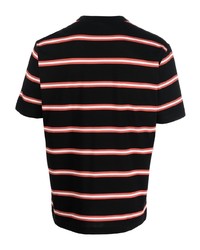 schwarzes horizontal gestreiftes T-Shirt mit einem Rundhalsausschnitt von PS Paul Smith