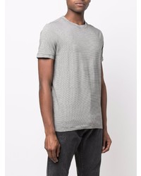 schwarzes horizontal gestreiftes T-Shirt mit einem Rundhalsausschnitt von Lardini