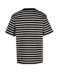 schwarzes horizontal gestreiftes T-Shirt mit einem Rundhalsausschnitt von Closed