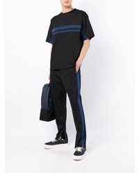 schwarzes horizontal gestreiftes T-Shirt mit einem Rundhalsausschnitt von 3.1 Phillip Lim