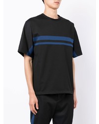 schwarzes horizontal gestreiftes T-Shirt mit einem Rundhalsausschnitt von 3.1 Phillip Lim