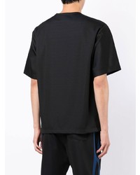 schwarzes horizontal gestreiftes T-Shirt mit einem Rundhalsausschnitt von 3.1 Phillip Lim