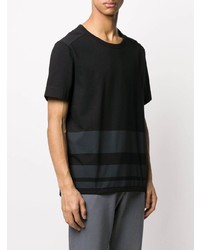schwarzes horizontal gestreiftes T-Shirt mit einem Rundhalsausschnitt von Joseph