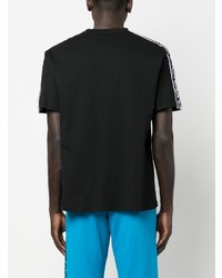 schwarzes horizontal gestreiftes T-Shirt mit einem Rundhalsausschnitt von Just Cavalli