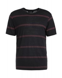 schwarzes horizontal gestreiftes T-Shirt mit einem Rundhalsausschnitt von The Kooples