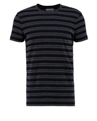 schwarzes horizontal gestreiftes T-Shirt mit einem Rundhalsausschnitt von We are Cph