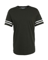schwarzes horizontal gestreiftes T-Shirt mit einem Rundhalsausschnitt von YOURTURN