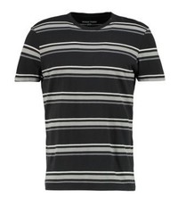 schwarzes horizontal gestreiftes T-Shirt mit einem Rundhalsausschnitt von YOURTURN