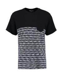 schwarzes horizontal gestreiftes T-Shirt mit einem Rundhalsausschnitt von YOURTURN