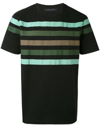 schwarzes horizontal gestreiftes T-shirt von Christian Pellizzari