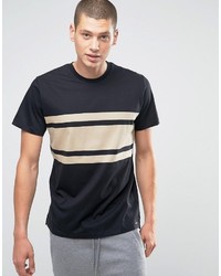 schwarzes horizontal gestreiftes T-shirt von Diesel