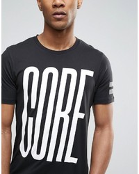 schwarzes horizontal gestreiftes T-shirt von Jack and Jones