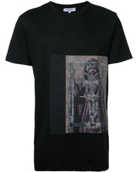 schwarzes horizontal gestreiftes T-shirt von Les Benjamins