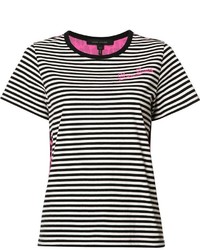 schwarzes horizontal gestreiftes T-shirt von Marc Jacobs