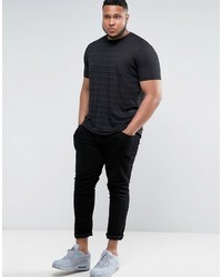 schwarzes horizontal gestreiftes T-shirt von Asos