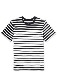 schwarzes horizontal gestreiftes T-shirt von rag & bone