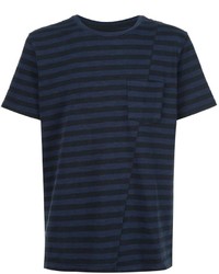 schwarzes horizontal gestreiftes T-shirt von rag & bone