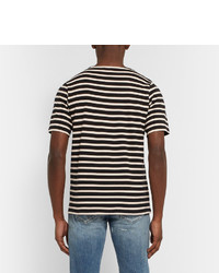 schwarzes horizontal gestreiftes T-shirt von Saint Laurent