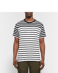 schwarzes horizontal gestreiftes T-shirt von rag & bone