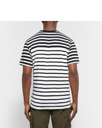 schwarzes horizontal gestreiftes T-shirt von rag & bone