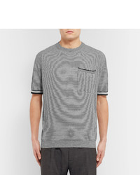 schwarzes horizontal gestreiftes T-shirt von Lanvin