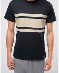 schwarzes horizontal gestreiftes T-shirt von Diesel