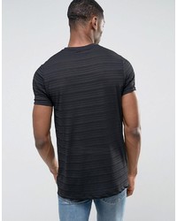 schwarzes horizontal gestreiftes T-shirt von Asos