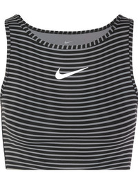 schwarzes horizontal gestreiftes Trägershirt von Nike