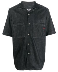 schwarzes Jeans Kurzarmhemd von Diesel