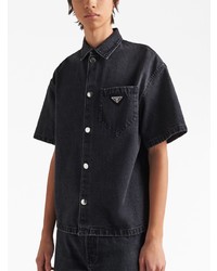 schwarzes Jeans Kurzarmhemd von Prada