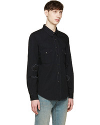 schwarzes Jeanshemd von Saint Laurent