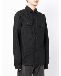 schwarzes Jeanshemd von Rick Owens DRKSHDW