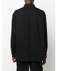 schwarzes Jeanshemd von Raf Simons