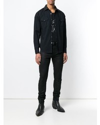 schwarzes Jeanshemd von Saint Laurent