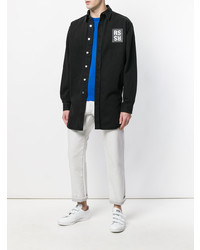 schwarzes Jeanshemd von Raf Simons