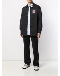 schwarzes Jeanshemd von Raf Simons