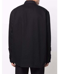 schwarzes Jeanshemd von Raf Simons