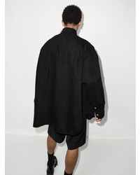 schwarzes Jeanshemd von Raf Simons