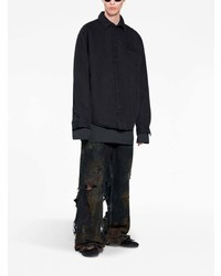 schwarzes Jeanshemd von Balenciaga